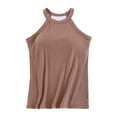 thumbnail image 2 of Women Tank Top Sleeveless Halter Built in Bra Tank Top Fitted Workout Tank Tops Basic Tops for Woman, 2 of 5