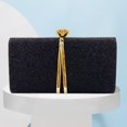 thumbnail image 5 of Bolso de embrague de PU Bolso cruzado duradero con lentejuelas para asistir a banquetes (negro), 5 of 5