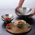 thumbnail image 1 of YAOMOBB Non-slip Stainless Steel Bowl Creative Stainless Steel Soup Bowl Korean Style Golden Silver Color Fruit Salad Bowl Single Layer Tableware Kitchen Utensils, 1 of 6