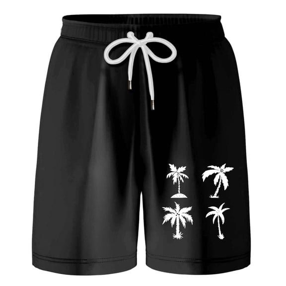 Gyexs Boys Swim Trunks Size 10-12 Quick Drying Beach Board Shorts Kids Floral Print Swim Trunk Swimsuit Hawaiian Beach Shorts Swim Shorts Z04-Black