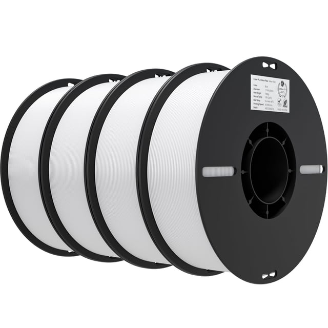 Filamento para impresora 3D Creality PLA de 1,75 mm, 4 kg, paquete de 4, blanco