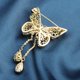 thumbnail image 5 of Broche de mariposa ahuecado para mujer con solapa de mariposa colgante, 5 of 5