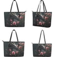 thumbnail image 3 of TSOVTHRID Dragonfly Rose Black Print Handbag and Wallet Set Women Tote Bag Handbags PU Leather Hobo Shoulder Bags 2 Pcs with Coin Purses Waterproof Top Handle Handbag, 3 of 7