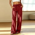 thumbnail image 6 of ClodeEU Women's Elastic High Waist Wide Leg Cargo Pants, Casual Loose Workwear Trousers with Pocket ,Women's Plus L, 6 of 8