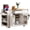 White, variant on Fluted Kitchen Island with Trash Can Storage Cabinet, Power Outlet, Internal Storage Rack, Rolling Kitchen Islands on 5 Wheels with 3 Drawer, 3 Open Side Racks for 10 Gallon Garbage Bin, Black