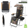 thumbnail image 2 of Magshion Zero Gravity Chair with Canopy Set of 2, Reclining Folding Outdoor Lounge Chair with Side Tray and Pillow, Jungle, 2 of 11
