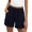 Black2, variant on Linen Shorts Women High Waisted Shorts 5" Inseam Fashion Shorts Summer Drawstring Elastic Waist Shorts For Women Casual Daily Hot Short Pants Streetwear M