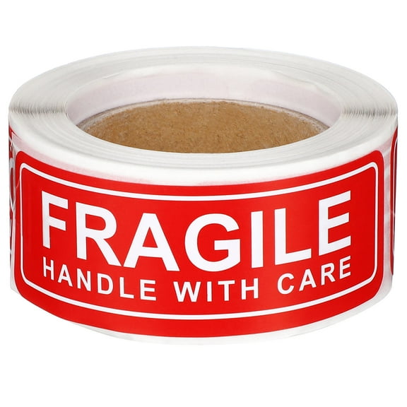 IMIKEYA Fragile Roll Stickers for Packaging Fragile Label Stickers Red 150Set