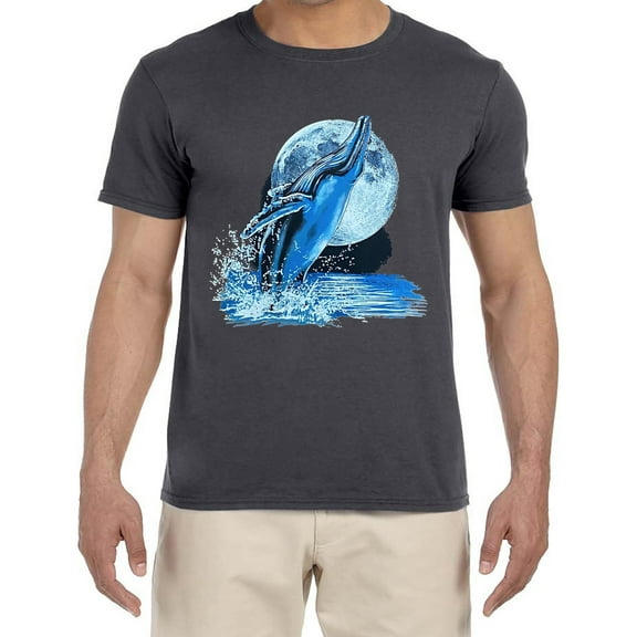 Humpback Whale T-shirt Mens Graphic Tees Short Sleeve Gray