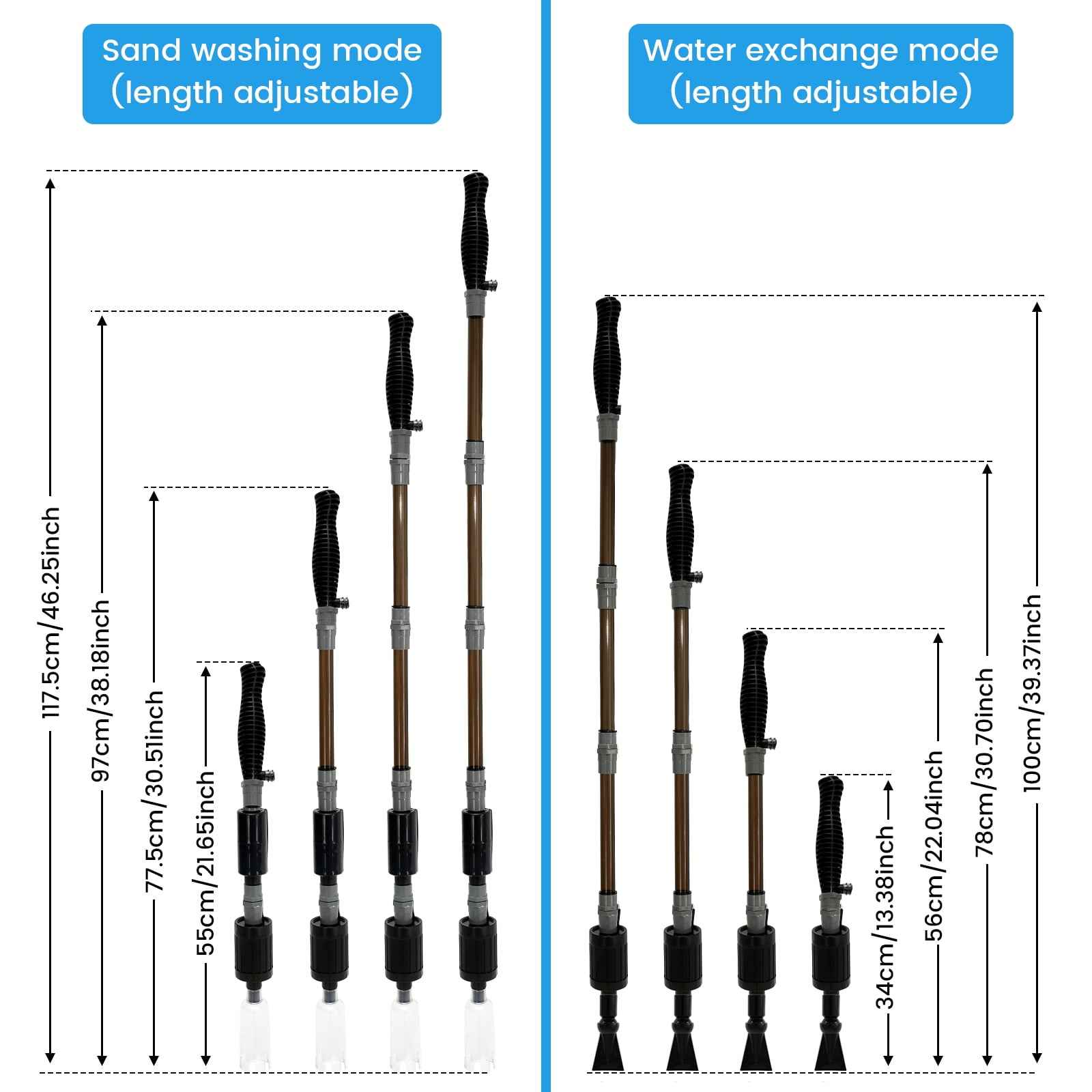 6 In 1 Automatic Aquarium Gravel Cleaner with Strong Suction,Vacuum Cleaner Kit Fish Tank Cleaner Fish Tank Vacuum Electric Fish Tank Cleaning Tool for Wash Sand Water Changing