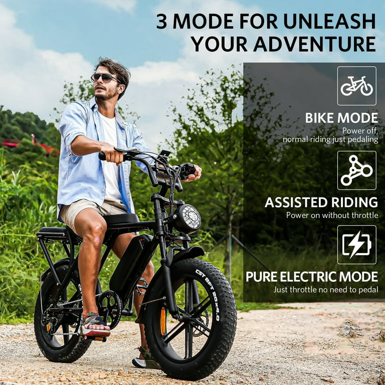 Hipatoo Electric Bike for Adults, Peak 1000W Electric Bicycles, Ebike Moped Style with 48V 15Ah Battery, Up to 31MPH, 20'' Fat Tire Ebike, Dual Disc Brakes Mountain Bike, E-bike UL2849 - Walmart.com Hipatoo Electric Bike for Adults, Peak 1000W Electric Bicycles, Ebike Moped Style with 48V 15Ah Battery, Up to 31MPH, 20'' Fat Tire Ebike, Dual Disc Brakes Mountain Bike, E-bike UL2849 - Walmart.com