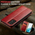 thumbnail image 4 of Wallet Case For Samsung A53 5G, Case Wallet-High Quality Leather Magnetic Closure Case-RFID Blocking Card Holders-Shockproof TPU Shell Folio Cover Women Men For Samsung Galaxy A53 5G, Red, 4 of 7