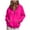 Hot Pink, variant on GEWSEY Oversized Zip Up Hoodie Women Fleece Quarter Zip Pullover Sweatshirts Casual Long Sleeve Top Fall Clothes with Pockets (Coffee, L)
