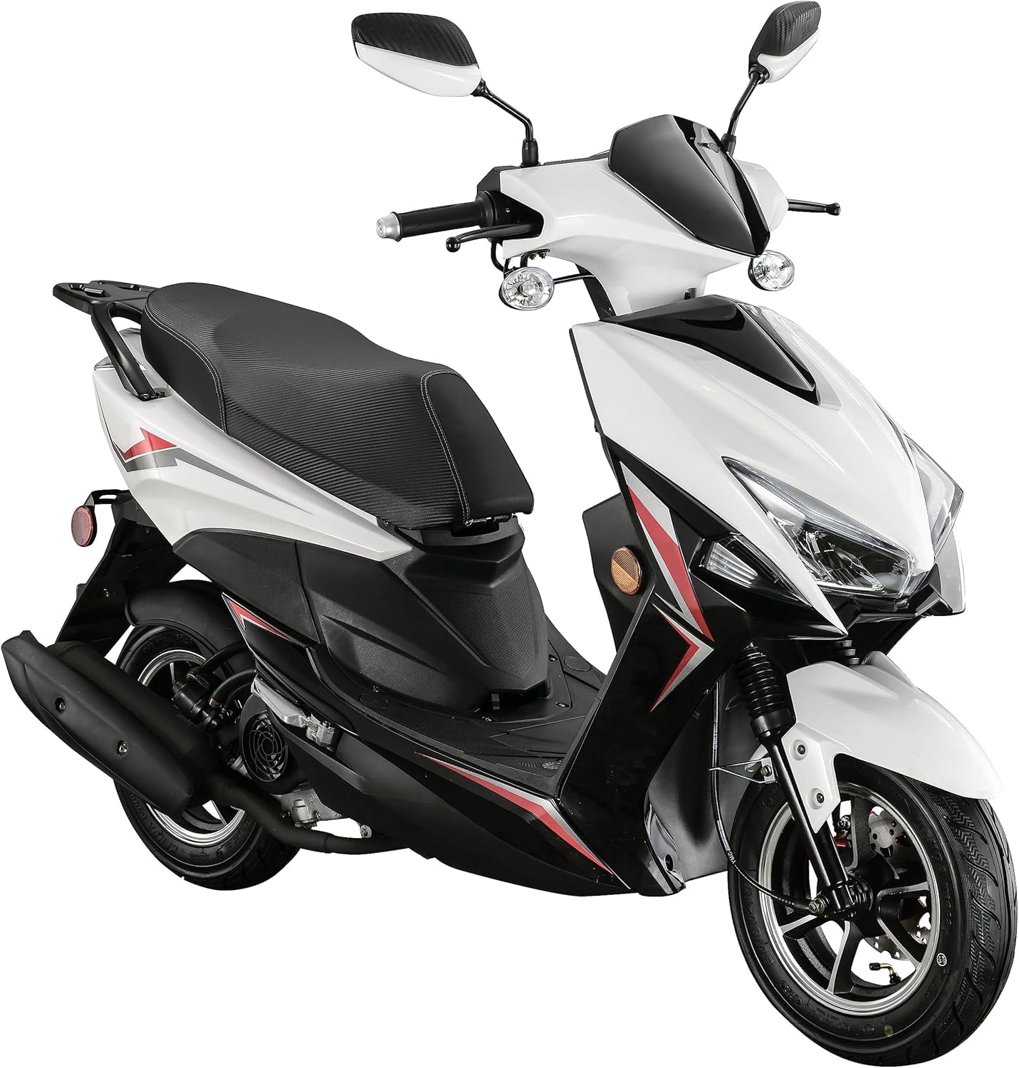 HHH X18 150cc Scooter Street Motorcycle Gas Moped 150cc Adult Bike with 10 inch Aluminum Wheels-Blue