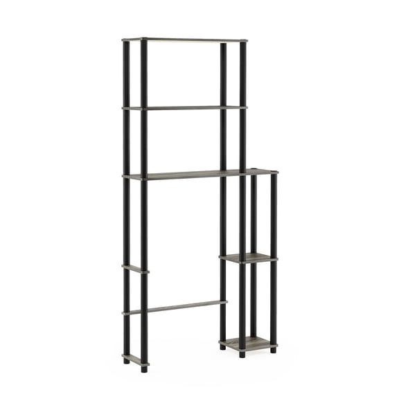 Bathroom Space Saver Shelf - Toilet Organizer with 5 Shelves - Modern Bathroom Storage Unit - French Oak Gray Finish