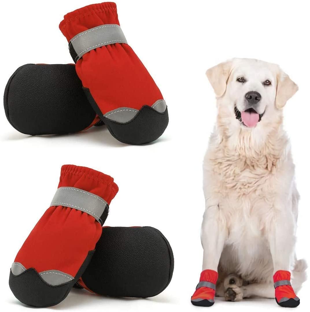 4 Pcs XL, Black Dog Shoes for Dogs Cat Socks Non-Slip Soles Adjustable Dog Cat Paw Socks for Puppy and Small Dogs URBEST Dog Socks