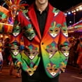 thumbnail image 2 of Men's Casual Lapel Blazer Muticolor One Button Suit Carnival Sparkly Graphic Blazers Regular Fit Sports Coats Jackets for Prom,Party,Dinner, 2 of 4