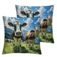 thumbnail image 2 of Acheng Pillow Cases Standard Size,Throw Pillow Cover,Blue Sky Mountain Cow,Suitable for All Season Pillow Case for Room Bedroom Sofa Chair Car,2 Pcs White, 2 of 6