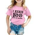 thumbnail image 4 of PMVFHDE Hauts pour Filles Grande Taille T-Shirt pour Filles T-Shirts Graphiques Mode Décontractée Imprimé Col Rond Manches Courtes T-Shirt Rose, 3-4 Ans, 4 of 4