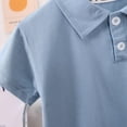 thumbnail image 5 of Antinious Toddler Boys Summer Fashion Outfit Short Sleeve Shirt with Collar + Elastic Shorts Daily Casual Set,Outfits for Kids,Boys Girls Sleepwear Set,Blue,120, 5 of 5