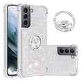 thumbnail image 1 of Funda para Samsung Galaxy S21 5G con Brillo Líquido Flotante, Purpurina, Parachoques y Anillo Giratorio Soporte, 1 of 5