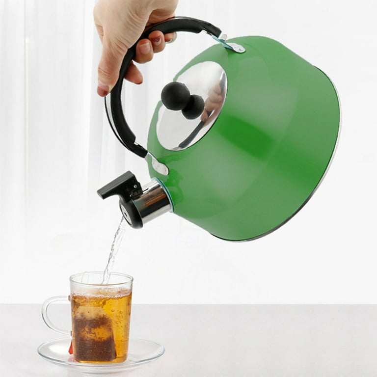 Stovetop Whistling Tea Kettle 3 Liter (3-Quart) Classic Teapot Induction Compatible (Purple)