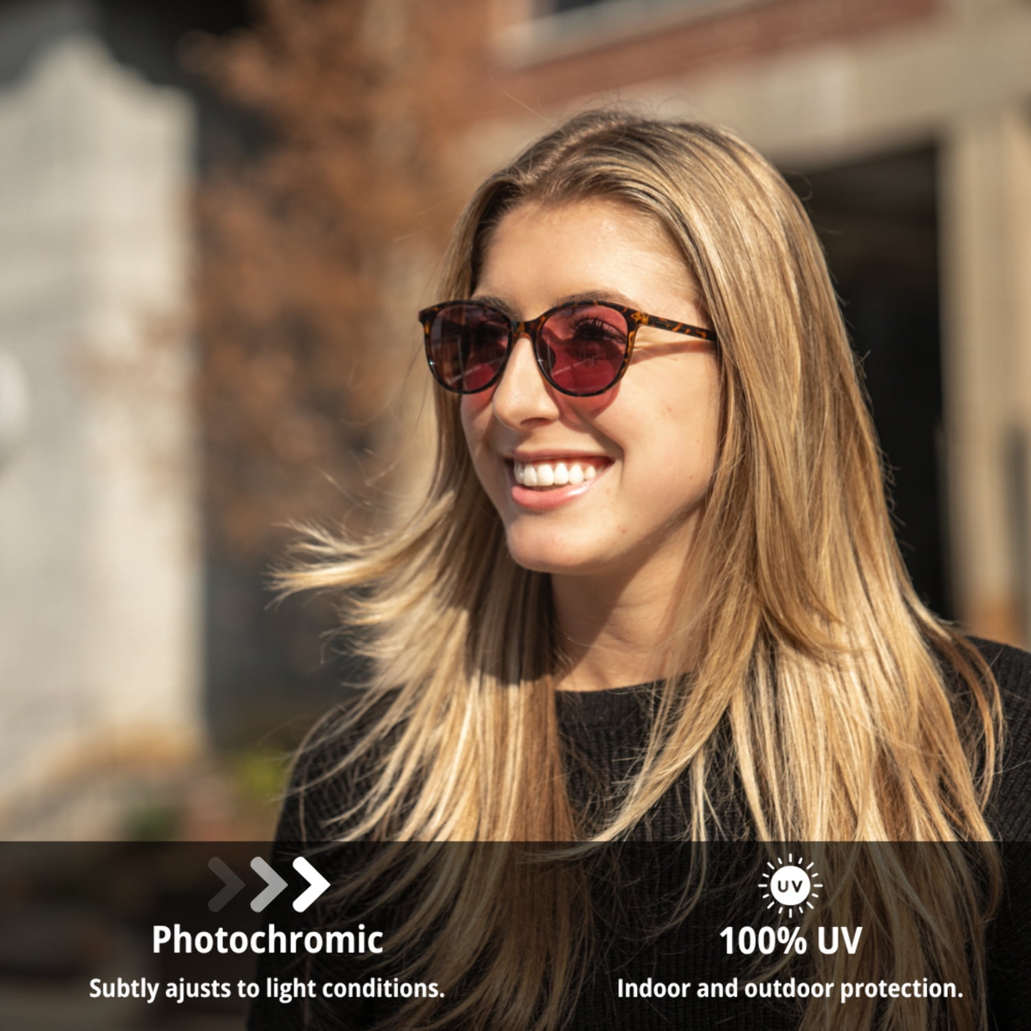 FL-41 Photochromic Migraine Glasses | Indoor/Outdoor | Adapts Automatically to Light: Tortoise Ultralight