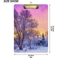 thumbnail image 3 of FMSHPON Winter LandscapeForest Trees Sunrise Clipboard Hardboard Wood Nursing Clip Board and Pull for Standard A4 Letter 13x9 inches, 3 of 7