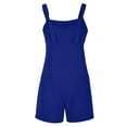 thumbnail image 4 of Riforla Women's Tie Shoulder Overall Shorts Scoop Neck Romper Jumpsuit with Pocket Women's Jumpsuit Blue_001 XL, 4 of 5