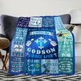 thumbnail image 2 of Godson Gifts from Godmother Godfather, Godson Birthday Gifts Blanket 60"x50", Graduation Wedding Gifts Ideas for Godson, Baptism Gifts for Boys, to My Godson Gifts, Best Godson Ever Gifts, 2 of 6