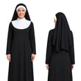 thumbnail image 2 of FASHOFT Halloween Costumes For Women Nun Habit Cosplay Outfit Easter Religious Role Play Fancy Dress For Holiday Party Halloween Costume Black L, 2 of 7