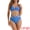 Blue, variant on Women's 2 Piece Push Up Halter Wide Tie Triangle Bottom Bikini Sets S Pink