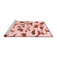 thumbnail image 2 of Ahgly Company Machine Washable Indoor Square Abstract Red Modern Area Rugs, 6' Square, 2 of 4