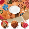 thumbnail image 4 of Pioneer Flower Floral Print Pattern Round Fitted Tablecloth with Elastic Edge,Dining Table Cover Waterproof,Outdoor Round Tablecloth for Camping,Dining,Indoor and Outdoor, 4 of 7