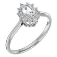 thumbnail image 2 of SuperJeweler 2/3 Carat Oval Shape Moissanite and Halo Diamond Ring In Sterling Silver For Women, 2 of 6