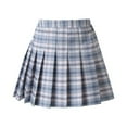 thumbnail image 1 of 2-12 Years Girls Pleated Plaid Skorts A Line High Waist Skirt Mini Uniform Skirt Tennis Skirt Shorts, 1 of 3