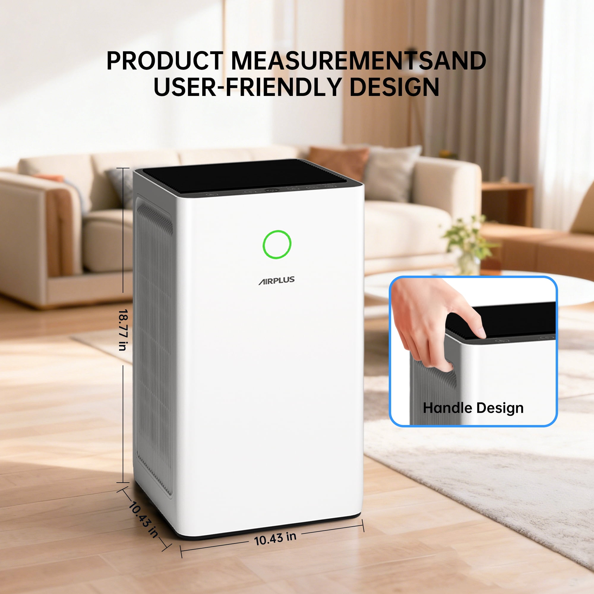 AIRPLUS Air Purifiers for Home Large Rooms up to 5000 Ft², H13 True HEPA 99.97% Filtration with Sleep Mode & Child Lock, 260 CFM CADR, PM2.5 Air Quality Display Removes Allergies, Pet Odor, Pollen