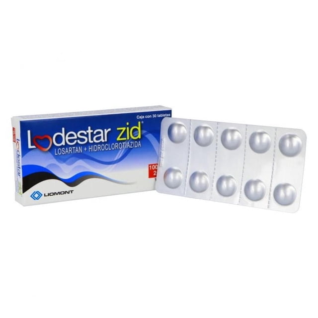 Losartan+hidroclorotiazida Lodestar Zid 100 mg / 25 mg 30 tabletas