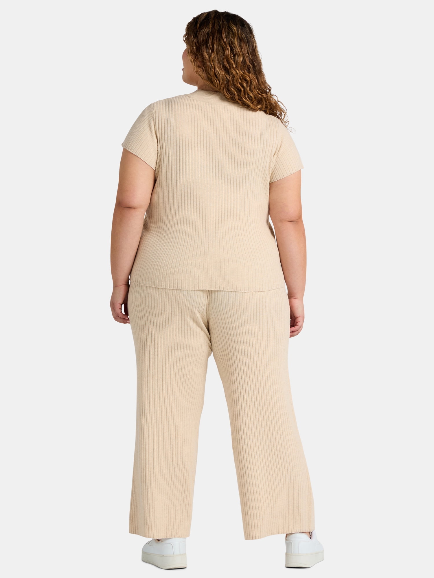 Terra & Sky Women's Plus Size Top and Pants Sweater Set, 2-Piece