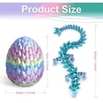thumbnail image 2 of 12" 3D Printed Dragon with Egg - Unique Easter Basket Stuffer & Christmas Stocking Stuffer - Large Flexible Dragon Fidget Toys - Cool Birthday Gift, 2 of 12