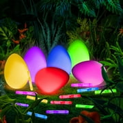 LVERSE JoyX 222 Pc Easter Glowing Eggs Set with 144 Glow Sticks for Kids Glow-in-The-Dark Easter Basket Stuffers Fillers Gift, Easter Eggs Hunt Game Party Favors Classroom Decorations Supplies