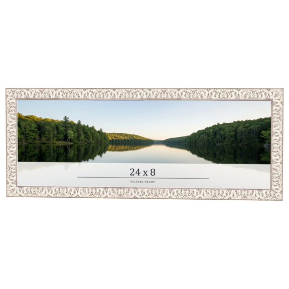 24x8 Frame White Real Wood Picture Frame Width 1.5 inches | Interior Frame Depth 0.5 inches |