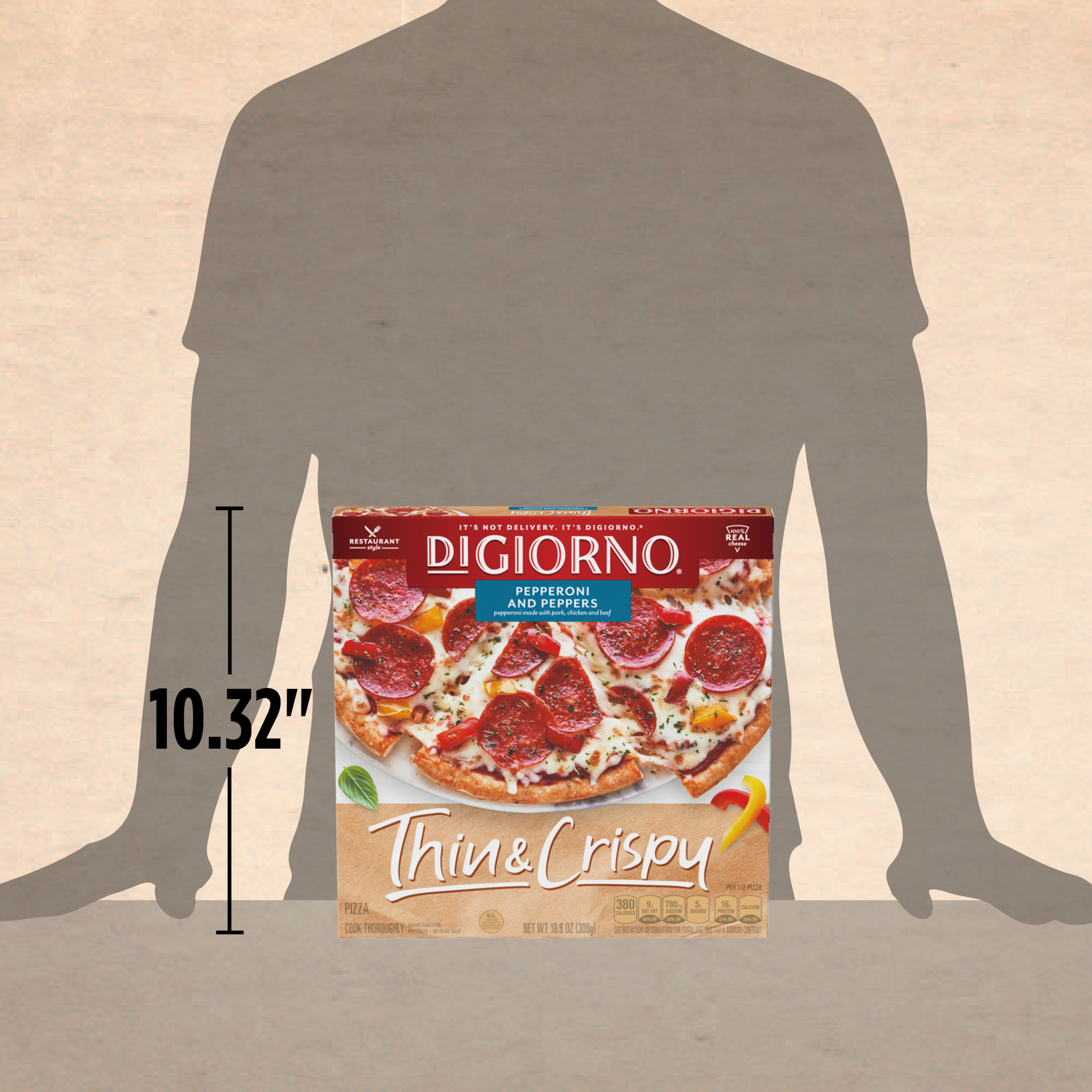 DIGIORNO Pepperoni and Peppers, Thin & Crispy Crust Pizza, 10.6 oz. (Frozen) - image 4 of 7
