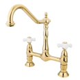 thumbnail image 1 of Kingston Brass KS1172PX Double Handle 8 in. Center Bridge Kitchen Faucet, 1 of 3