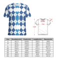 thumbnail image 2 of Diamond Grid Pattern T Shirts Basic T-Shirt Short Sleeve Ladies Tee Shirt Summer Graphic Clothing, 2 of 5