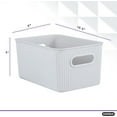thumbnail image 5 of Superio Small Ribbed Plastic Storage Basket Organizer (6 Pack), 5 Liter Stackable Classic Closet Storage Bin for Shelf, Desk, Pantry- Store Toys, Clothes, Cosmetics, Stationary – White Smoke, 5 of 7