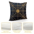 thumbnail image 4 of JEUXUS  Navy Blue Gold Plaid Cushion Case Luxury European Throw Pillow Cover Decorative Pillow for Couch Living Room Bedroom Car, 4 of 5