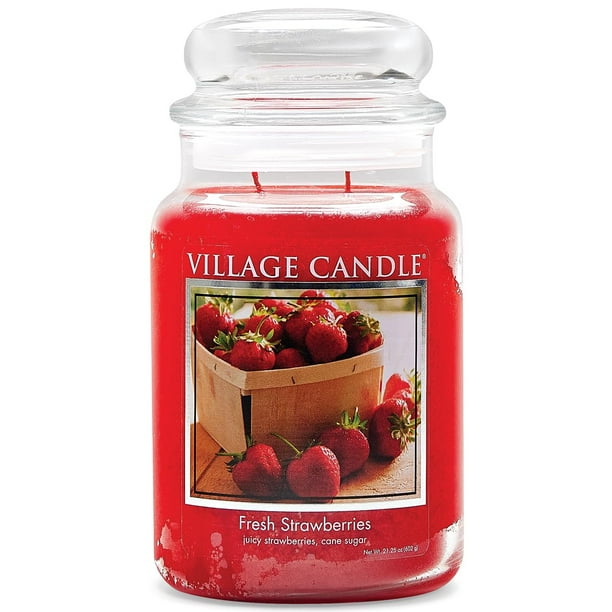 Vela aromática Village Candle Fresas Frescas, 770 ml
