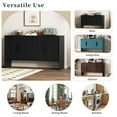thumbnail image 6 of Oufan Retro Sideboard Buffet Cabinet with Storage, with Adjustable Shelves and Long Handles, 4-Door Wood Sideboard for Kitchen, Dining Room and Living Room , 59 x 33.2 x 15.7 inch, Black, 6 of 10