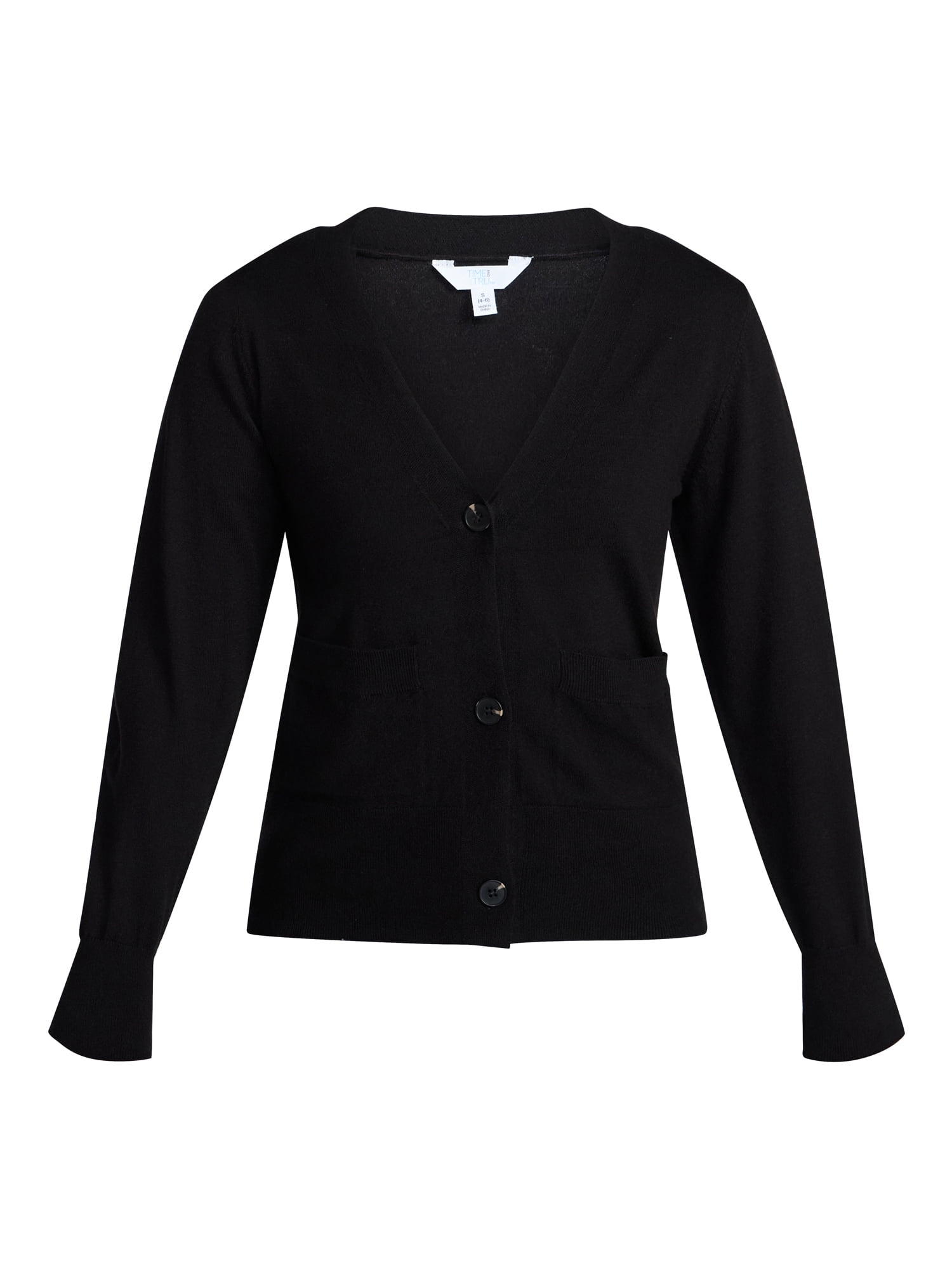 Time and Tru Women's V-Neck Cardigan Sweater, Lightweight, Sizes XS-XXXL